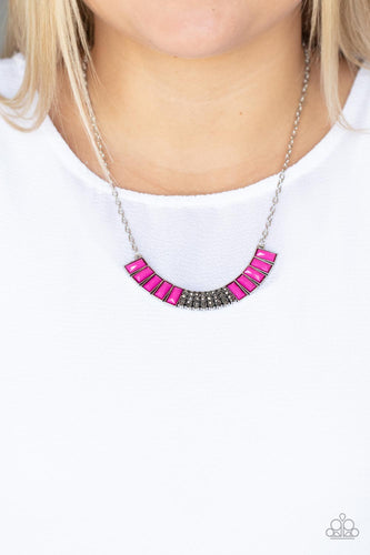 Coup De MANE- Pink and Silver Necklace- Paparazzi Accessories