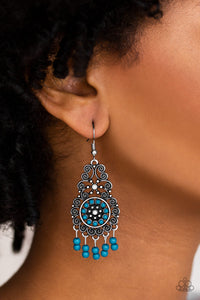 Courageously Congo- Blue and Silver Earrings- Paparazzi Accessories