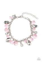 Load image into Gallery viewer, Dazing Dazzle- Pink and Silver Bracelet- Paparazzi Accessories