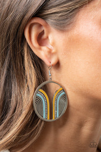 Delightfully Deco- Multicolored Silver Earrings- Paparazzi Accessories