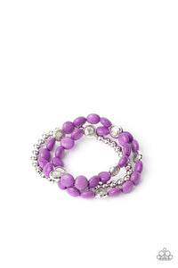 Desert Verbena- Purple and Silver Bracelets- Paparazzi Accessories