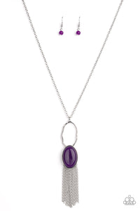 Dewy Desert- Purple and Silver Necklace- Paparazzi Accessories
