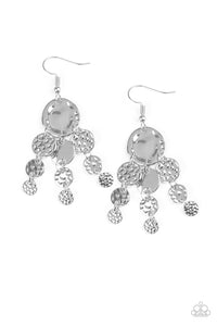 Do Chime In- Silver Earrings- Paparazzi Accessories