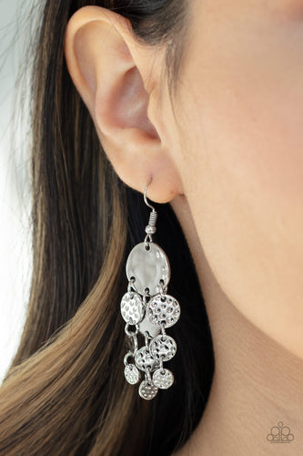 Do Chime In- Silver Earrings- Paparazzi Accessories