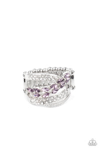 Emulating Elegance- Purple and Silver Ring- Paparazzi Accessories