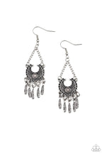 Load image into Gallery viewer, Fabulously Feathered- Silver Earrings- Paparazzi Accessories