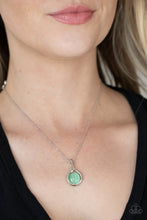 Load image into Gallery viewer, Fairy Lights- Green and Silver Necklace- Paparazzi Accessories