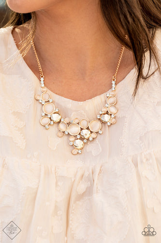 Fairytale Affair- White and Gold Necklace- Paparazzi Accessories