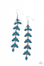 Load image into Gallery viewer, Fanciful Foliage- Blue and Silver Earrings- Paparazzi Accessories