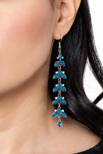 Load image into Gallery viewer, Fanciful Foliage- Blue and Silver Earrings- Paparazzi Accessories