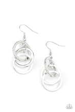Load image into Gallery viewer, Fiercely Fashionable- White and Silver Earrings- Paparazzi Accessories