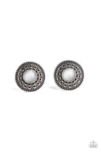 Load image into Gallery viewer, Fine Flora- White and Silver Earrings- Paparazzi Accessories