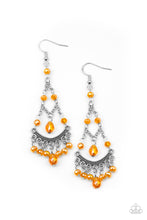 Load image into Gallery viewer, First In SHINE- Orange and Silver Earrings- Paparazzi Accessories