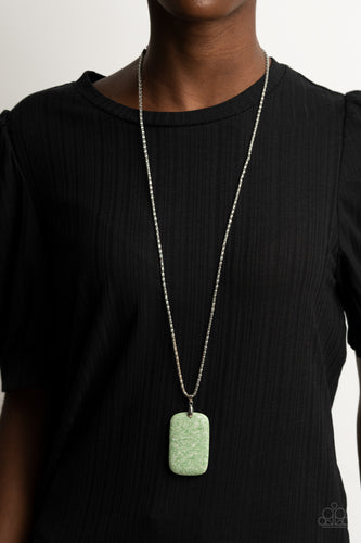 Fundamentally Funky- Green and Silver Necklace- Paparazzi Accessories