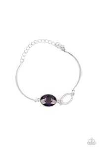 Glamorous Glow- Purple and Silver Bracelet- Paparazzi Accessories