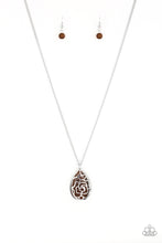 Load image into Gallery viewer, Gleaming Gardens- Brown and Silver Necklace- Paparazzi Accessories