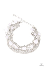 Load image into Gallery viewer, Glossy Goddess- White and Silver Necklace- Paparazzi Accessories