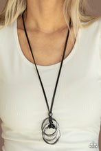 Load image into Gallery viewer, Harmonious Hardware- Gunmetal and Silver Necklace- Paparazzi Accessories