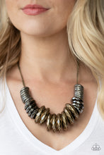 Load image into Gallery viewer, Haute Hardware- Gunmetal and Brass Necklace- Paparazzi Accessories