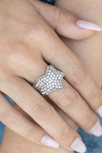 Load image into Gallery viewer, Here Come The Fireworks- White and Silver Ring- Paparazzi Accessories