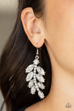 Load image into Gallery viewer, Ice Garden Gala- White and Silver Earrings- Paparazzi Accessories