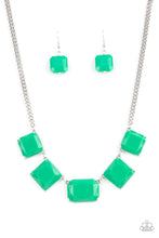 Load image into Gallery viewer, Instant Mood Booster- Green and Silver Necklace- Paparazzi Accessories