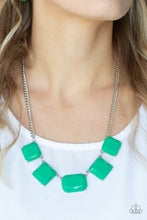 Load image into Gallery viewer, Instant Mood Booster- Green and Silver Necklace- Paparazzi Accessories