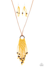 Load image into Gallery viewer, It&#39;s Beyond MACRAME- Yellow and Brown Necklace- Paparazzi Accessories