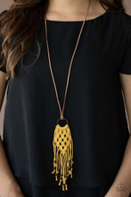 Load image into Gallery viewer, It&#39;s Beyond MACRAME- Yellow and Brown Necklace- Paparazzi Accessories
