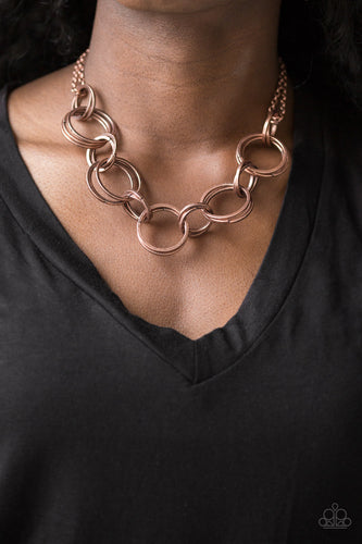 Jump Into The Ring- Copper Necklace- Paparazzi Accessories