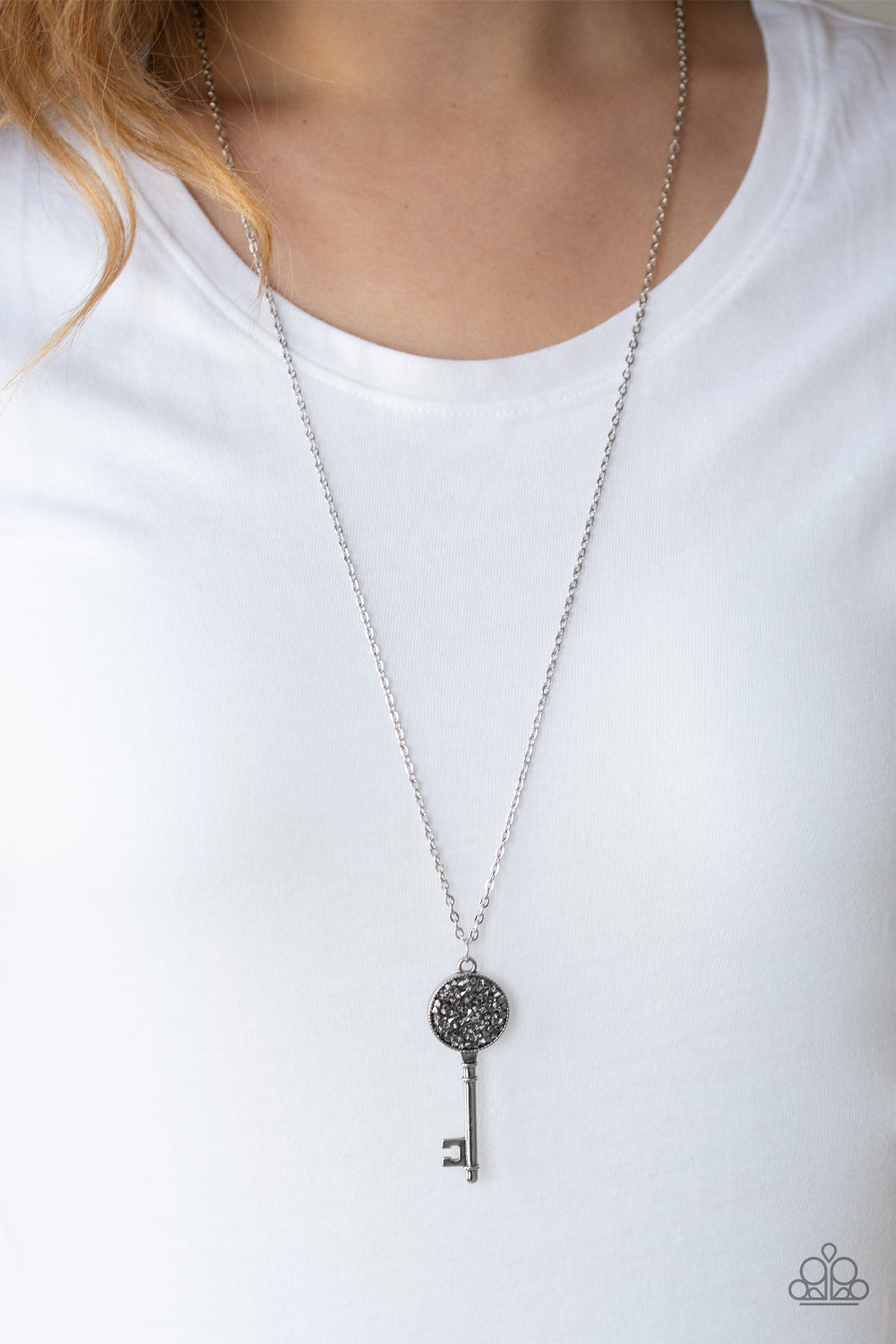 Key Keepsake- Silver Necklace- Paparazzi Accessories
