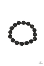 Load image into Gallery viewer, Luck- Black and Silver Lava Rock Bracelet- Paparazzi Accessories