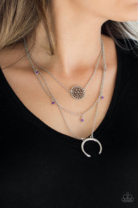 Lunar Lotus- Purple and Silver Necklace- Paparazzi Accessories