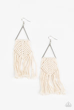 Load image into Gallery viewer, Macrame Jungle- White and Silver Earrings- Paparazzi Accessories