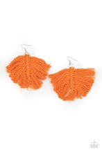 Load image into Gallery viewer, Macrame Mamba- Orange and Silver Earrings- Paparazzi Accessories