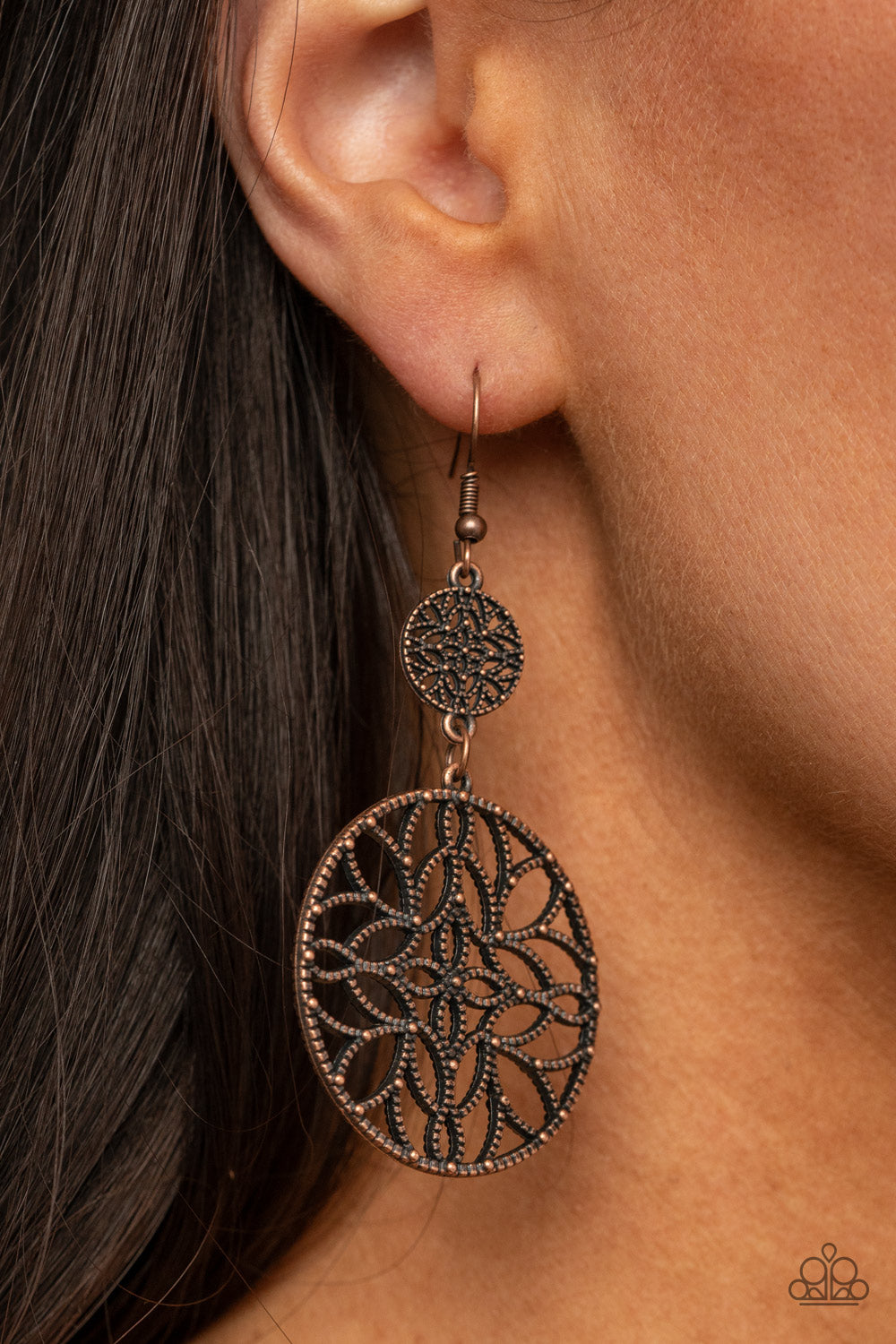 Mandala Eden- Copper Earrings- Paparazzi Accessories