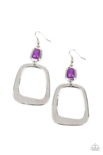 Load image into Gallery viewer, Material Girl Mod- Purple and Silver Earrings- Paparazzi Accessories