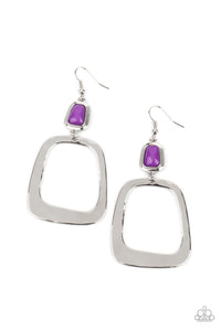 Material Girl Mod- Purple and Silver Earrings- Paparazzi Accessories