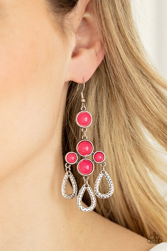 Mediterranean Magic- Pink and Silver Earrings- Paparazzi Accessories