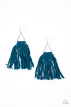 Load image into Gallery viewer, Modern Day Macrame- Blue and Silver Earrings- Paparazzi Accessories