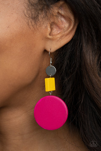 Modern Materials- Multicolored Silver Earrings- Paparazzi Accessories
