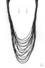 Load image into Gallery viewer, Nice CORD-ination- Black and Silver Necklace- Paparazzi Accessories