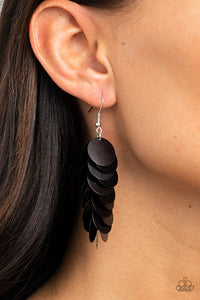 Now You SEQUIN It- Black and Silver Earrings- Paparazzi Accessories