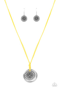 One MANDALA Show- Yellow and Silver Necklace- Paparazzi Accessories