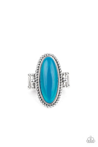Oval Oasis- Blue and Silver Ring- Paparazzi Accessories