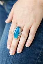Load image into Gallery viewer, Oval Oasis- Blue and Silver Ring- Paparazzi Accessories