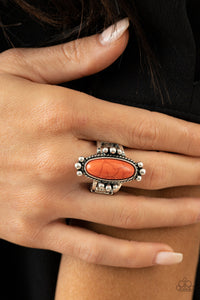 Pioneer Paradise- Orange and Silver Ring- Paparazzi Accessories