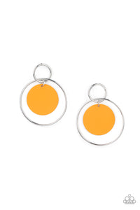 POP, Look and Listen- Orange and Silver Earrings- Paparazzi Accessories