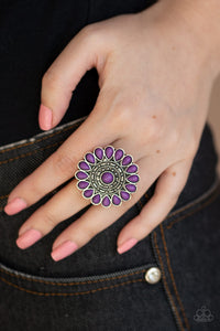 Posy Paradise- Purple and Silver Ring- Paparazzi Accessories