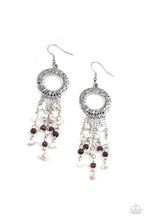 Load image into Gallery viewer, Primal Prestige- White and Silver Earrings- Paparazzi Accessories